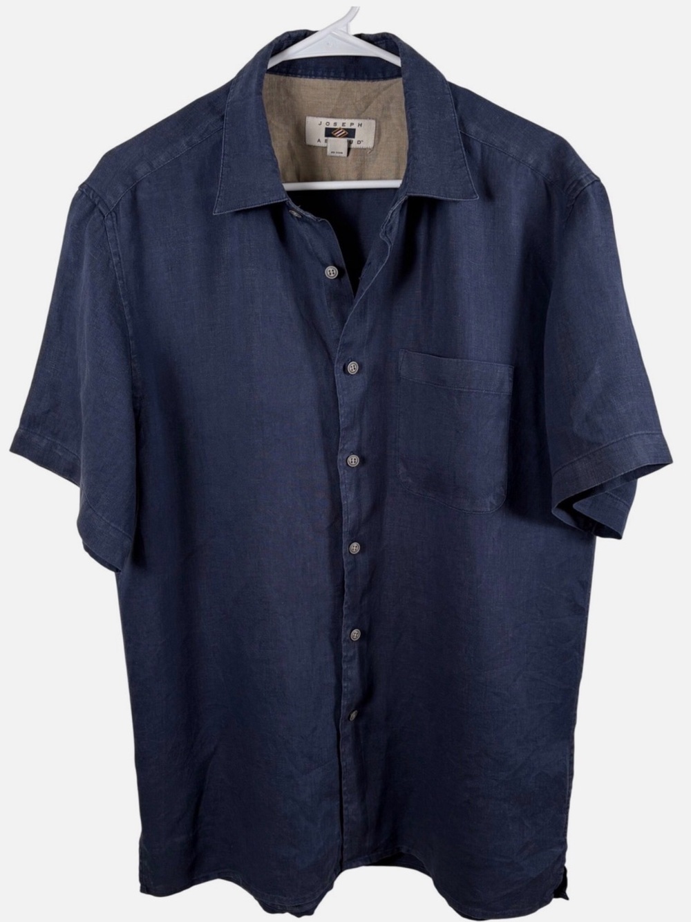 *Joseph Abboud* Navy Short Sleeve Linen Button-Down Shirt
